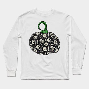 Halloween Trick or Treat Pirate Skull Pumpkin Long Sleeve T-Shirt